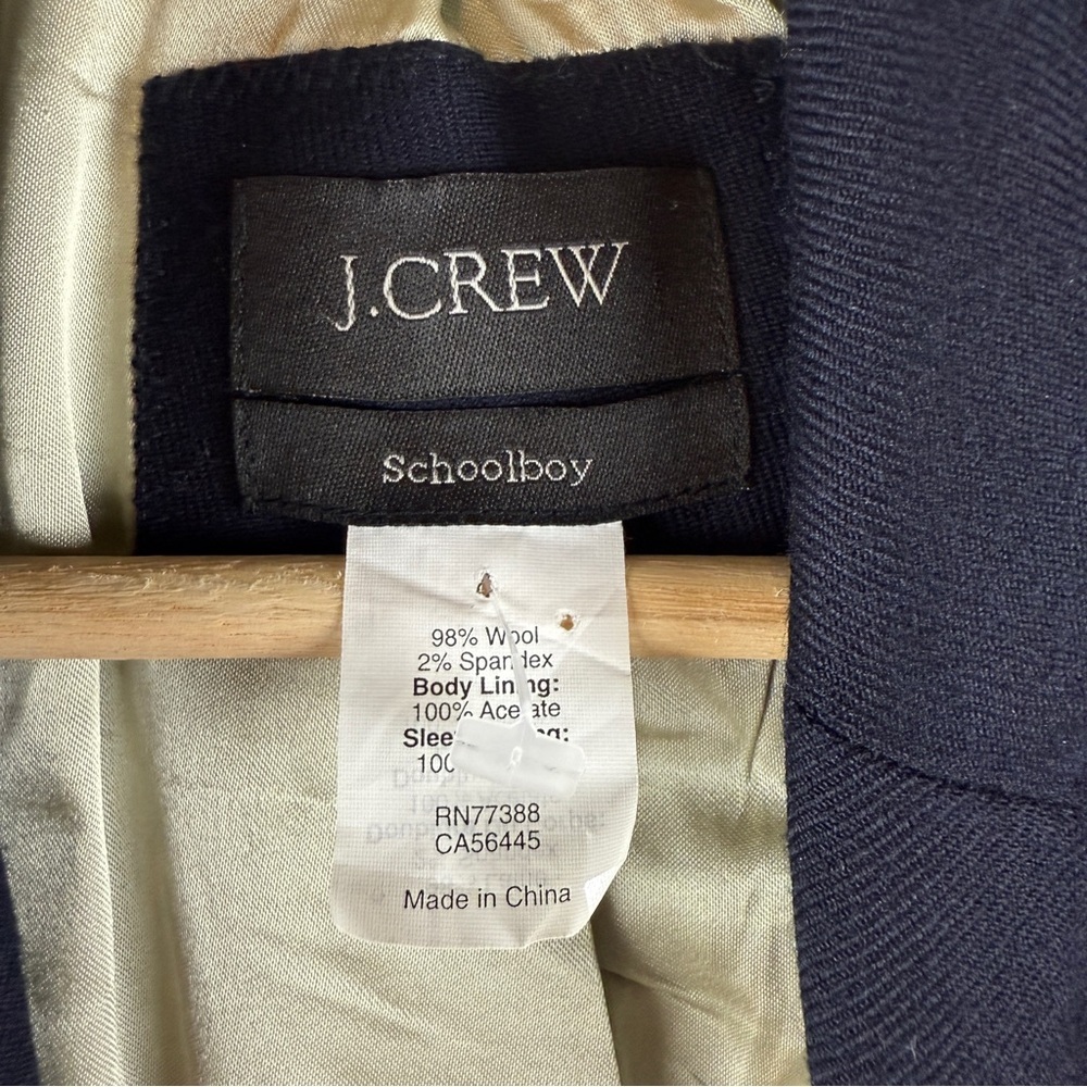J. Crew School Boy Navy Blazer Wool Blend Like New Size 4 - Picture 8 of 8
